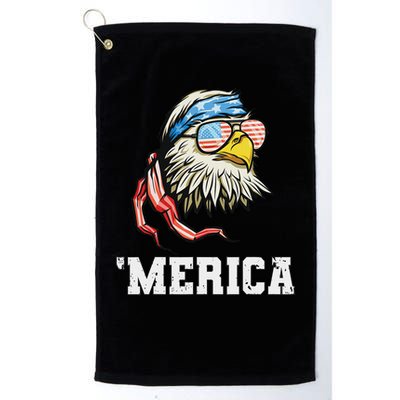 4th Of July Merica Usa Flag Bald Eagle Patriotic Veteran Golf Towel