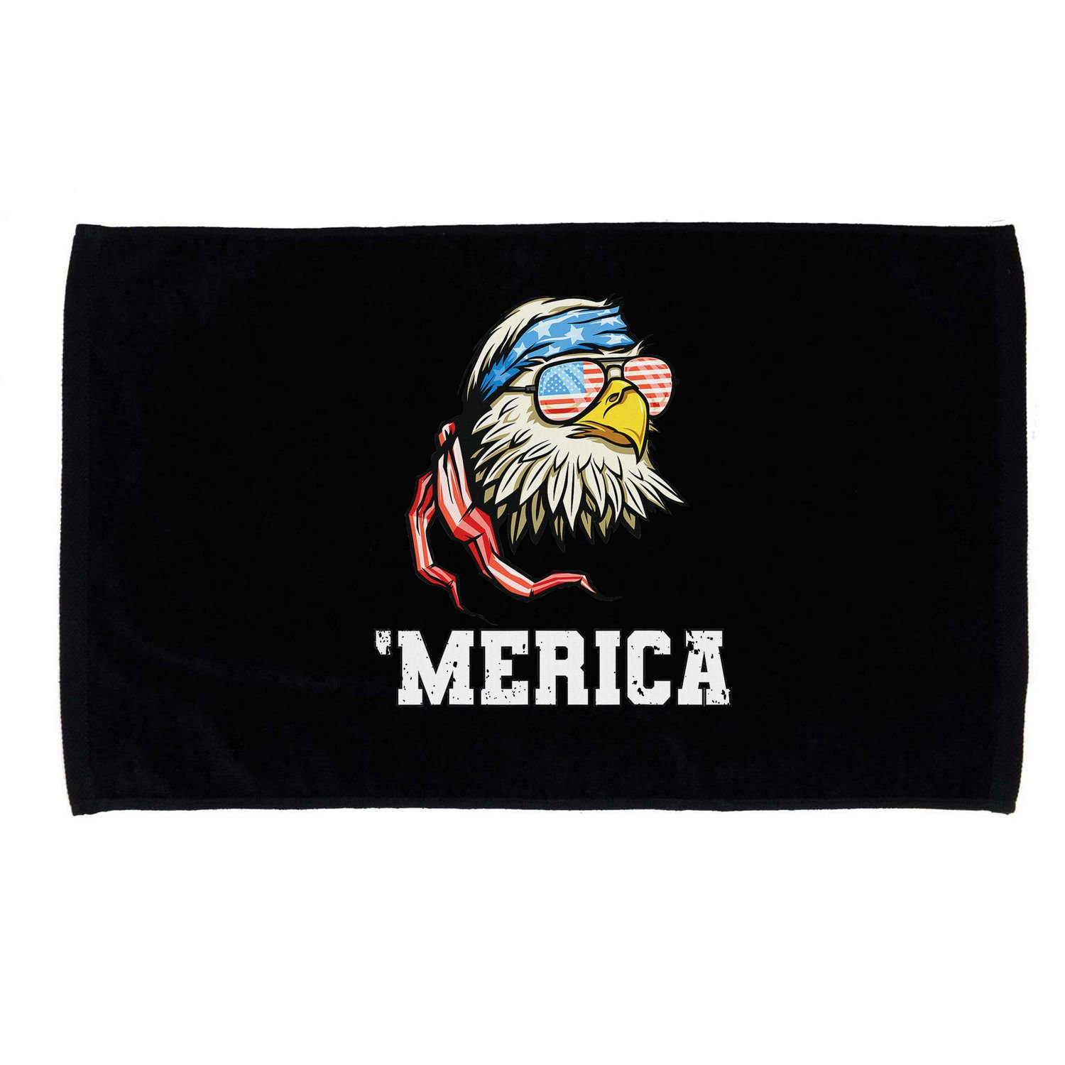 4th Of July Merica Usa Flag Bald Eagle Patriotic Veteran Microfiber Hand Towel