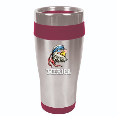 4th Of July Merica Usa Flag Bald Eagle Patriotic Veteran 16oz Travel Tumbler