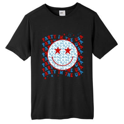 4th Of July Women Men Party In The USA Smiley Face Tall Fusion ChromaSoft Performance T-Shirt