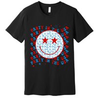 4th Of July Women Men Party In The USA Smiley Face Premium T-Shirt