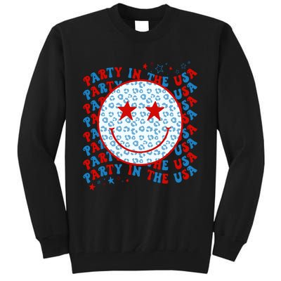 4th Of July Women Men Party In The USA Smiley Face Tall Sweatshirt