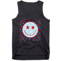 4th Of July Women Men Party In The USA Smiley Face Tank Top