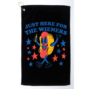 4th Of July American Flag Funny Hot Dog Lover Gift Platinum Collection Golf Towel