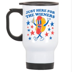 4th Of July American Flag Funny Hot Dog Lover Gift Stainless Steel Travel Mug