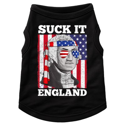 4th Of July Suck It England Washington In Patriotic Shade Doggie Tank