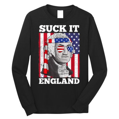 4th Of July Suck It England Washington In Patriotic Shade Long Sleeve Shirt