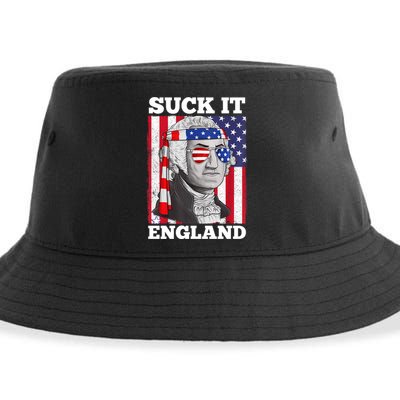 4th Of July Suck It England Washington In Patriotic Shade Sustainable Bucket Hat