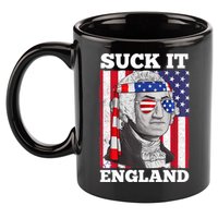 4th Of July Suck It England Washington In Patriotic Shade 11oz C Handle Ceramic Mug