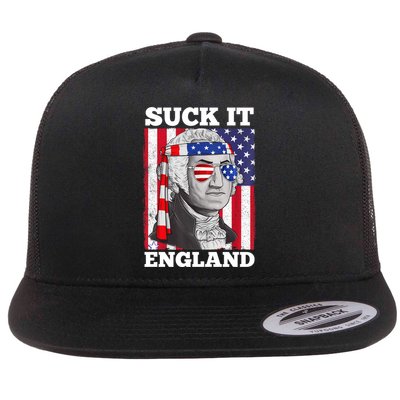 4th Of July Suck It England Washington In Patriotic Shade Flatbill Hat
