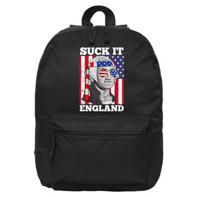 4th Of July Suck It England Washington In Patriotic Shade 16 in Basic Backpack