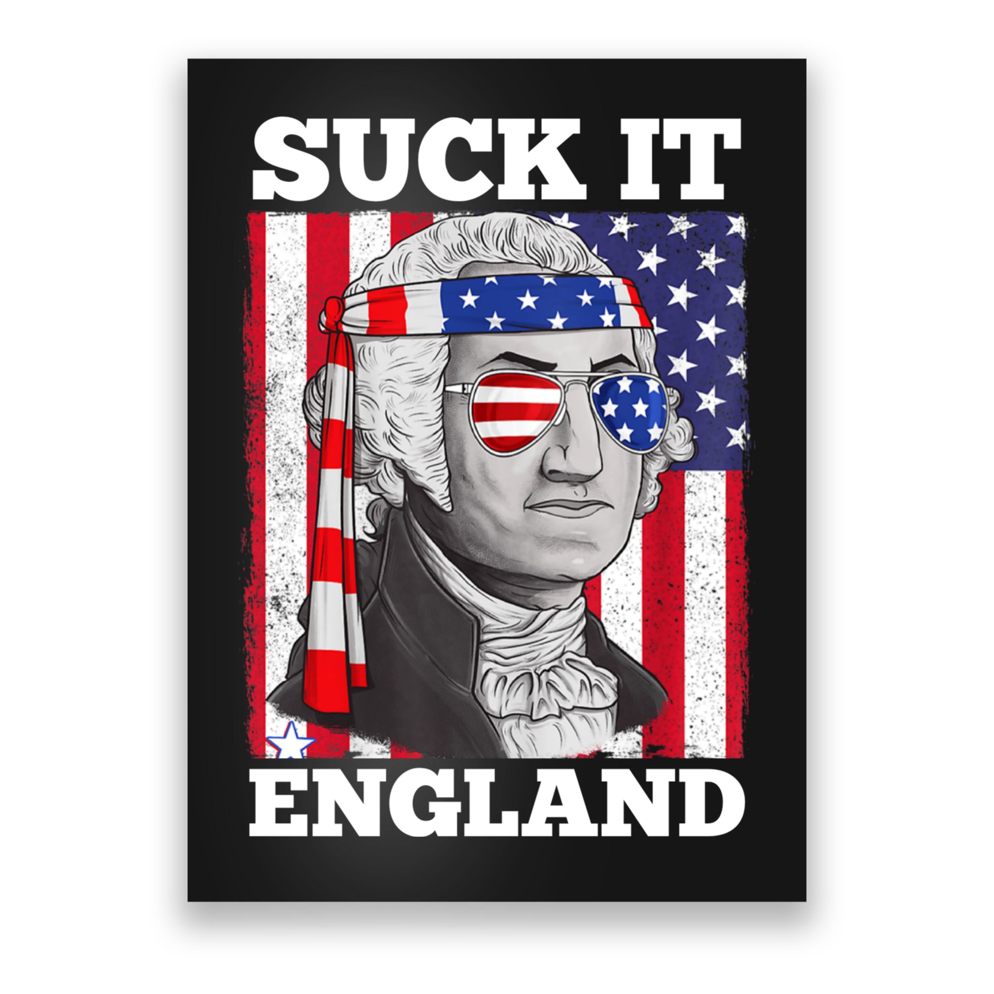 4th Of July Suck It England Washington In Patriotic Shade Poster