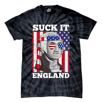 4th Of July Suck It England Washington In Patriotic Shade Tie-Dye T-Shirt