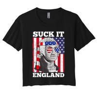 4th Of July Suck It England Washington In Patriotic Shade Crop Top