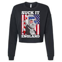 4th Of July Suck It England Washington In Patriotic Shade Cropped Pullover Crew