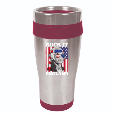 4th Of July Suck It England Washington In Patriotic Shade 16oz Travel Tumbler