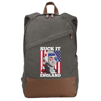 4th Of July Suck It England Washington In Patriotic Shade Cotton Canvas Backpack