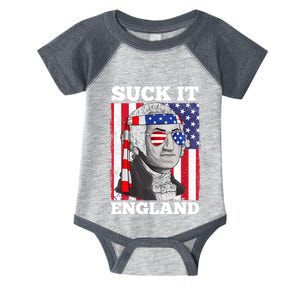 4th Of July Suck It England Washington In Patriotic Shade Infant Baby Jersey Bodysuit