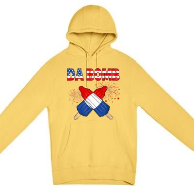 4th Of July DA Bomb Popsicle Pop You American Flag Men Women Premium Pullover Hoodie