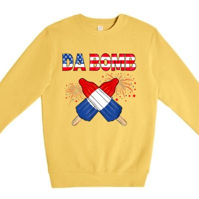 4th Of July DA Bomb Popsicle Pop You American Flag Men Women Premium Crewneck Sweatshirt