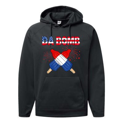 4th Of July DA Bomb Popsicle Pop You American Flag Men Women Performance Fleece Hoodie