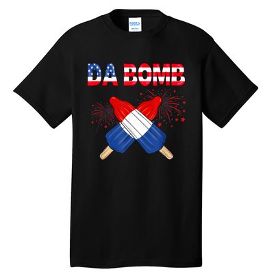 4th Of July DA Bomb Popsicle Pop You American Flag Men Women Tall T-Shirt