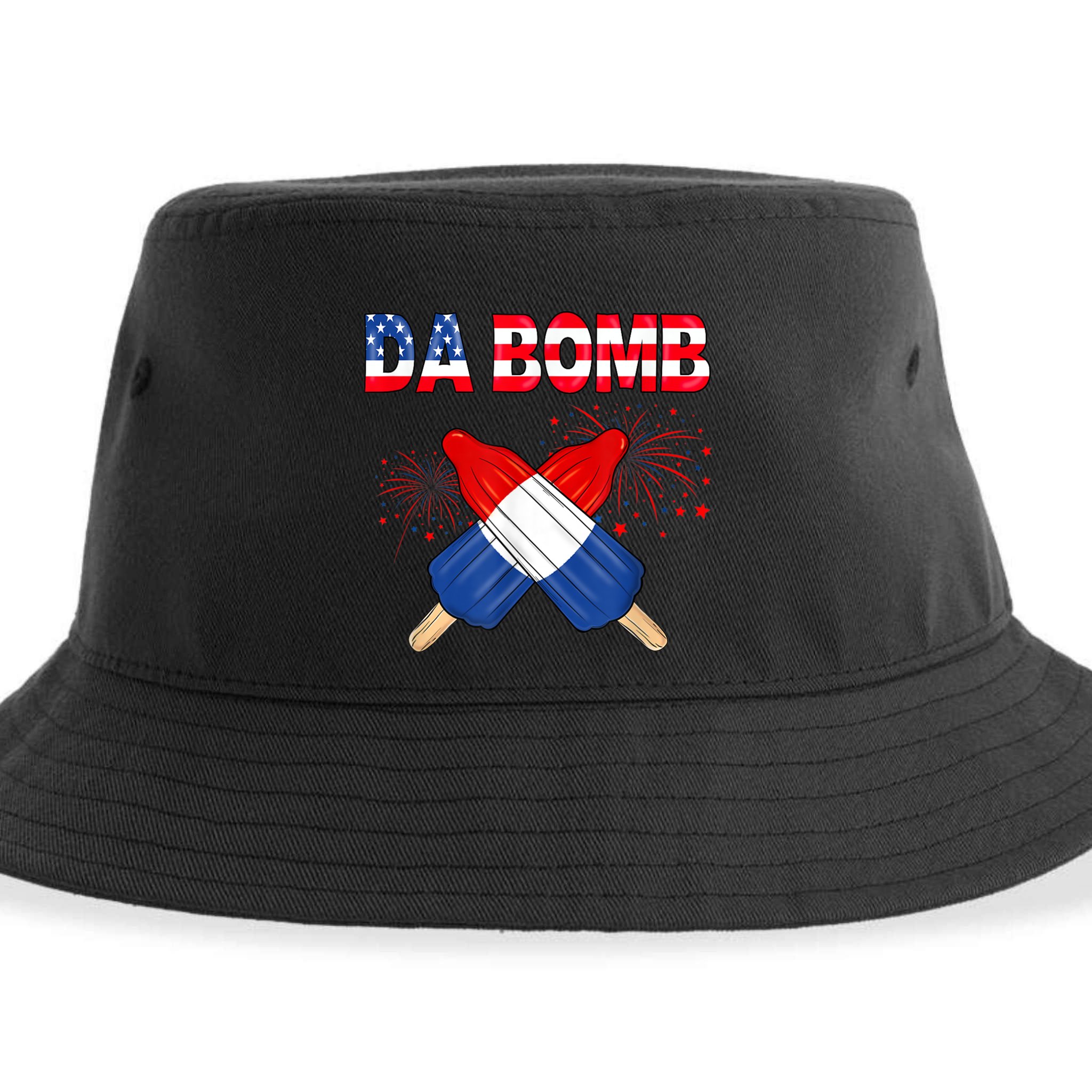 4th Of July DA Bomb Popsicle Pop You American Flag Men Women Sustainable Bucket Hat