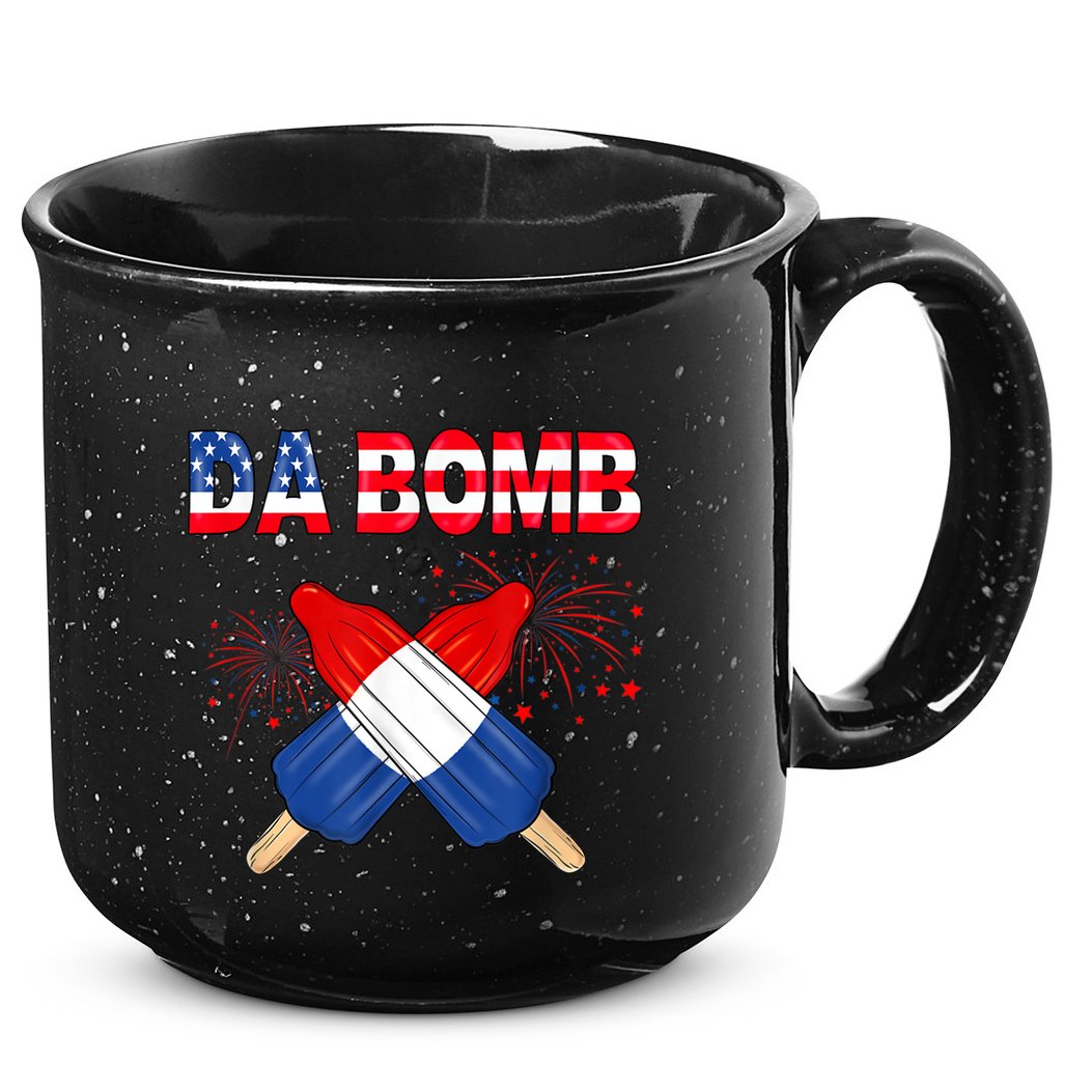 4th Of July DA Bomb Popsicle Pop You American Flag Men Women 15oz Campfire Ceramic Mug