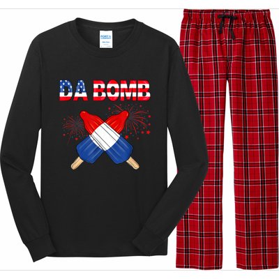 4th Of July DA Bomb Popsicle Pop You American Flag Men Women Long Sleeve Pajama Set