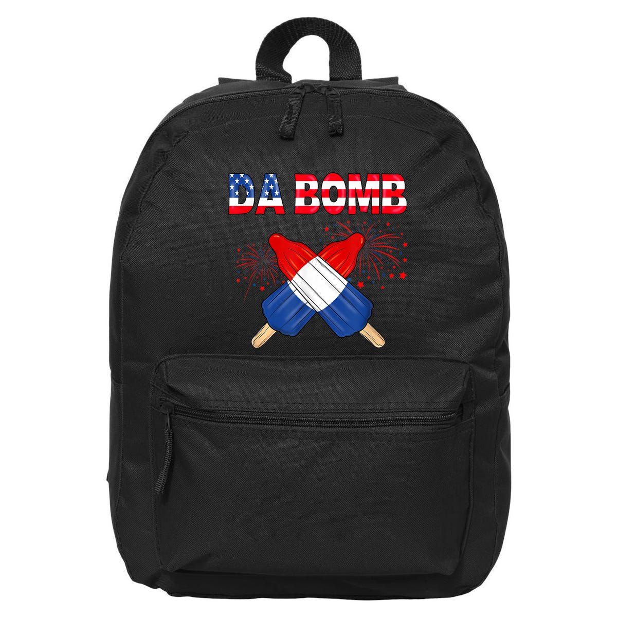 4th Of July DA Bomb Popsicle Pop You American Flag Men Women 16 in Basic Backpack