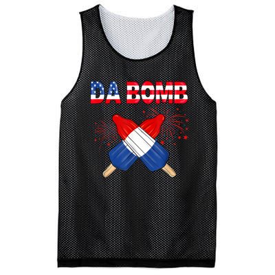 4th Of July DA Bomb Popsicle Pop You American Flag Men Women Mesh Reversible Basketball Jersey Tank