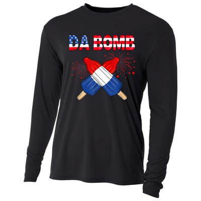 4th Of July DA Bomb Popsicle Pop You American Flag Men Women Cooling Performance Long Sleeve Crew