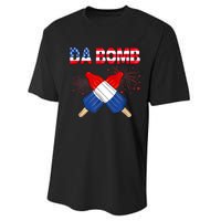 4th Of July DA Bomb Popsicle Pop You American Flag Men Women Performance Sprint T-Shirt