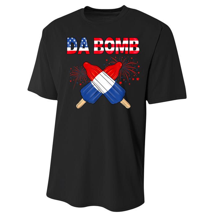 4th Of July DA Bomb Popsicle Pop You American Flag Men Women Performance Sprint T-Shirt