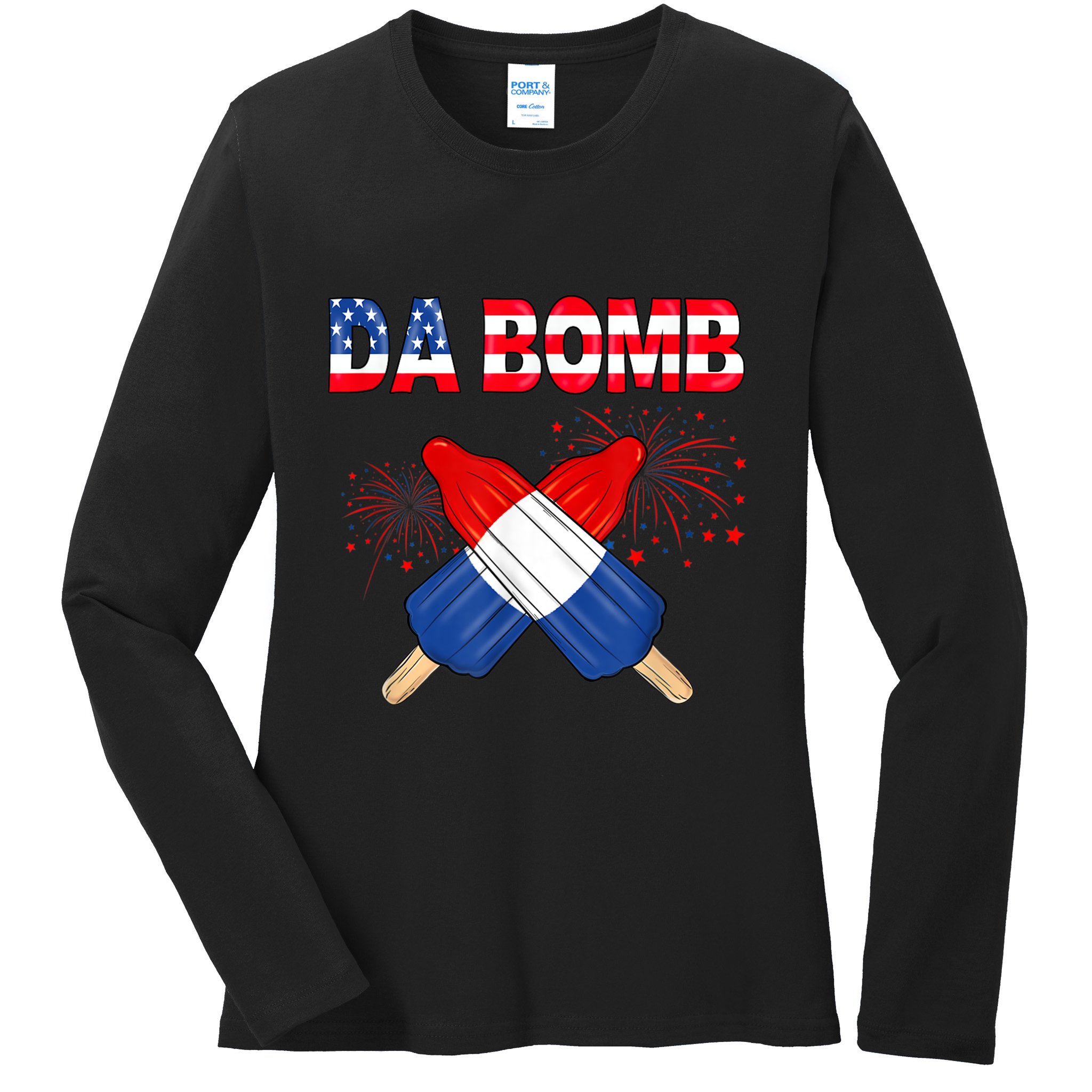 4th Of July DA Bomb Popsicle Pop You American Flag Men Women Ladies Long Sleeve Shirt