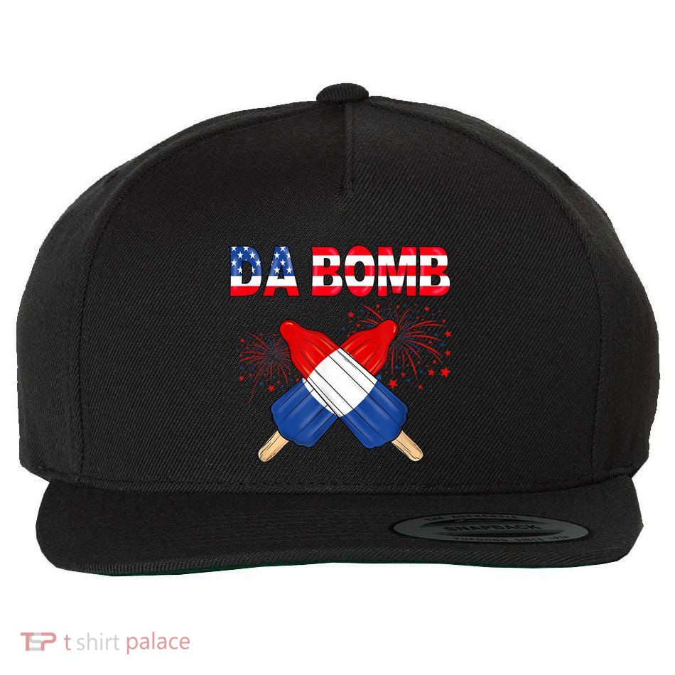 4th Of July DA Bomb Popsicle Pop You American Flag Men Women Wool Snapback Cap