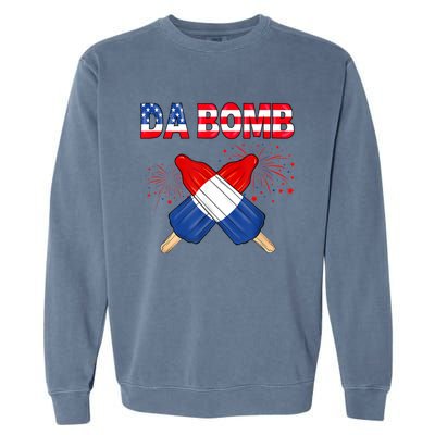 4th Of July DA Bomb Popsicle Pop You American Flag Men Women Garment-Dyed Sweatshirt