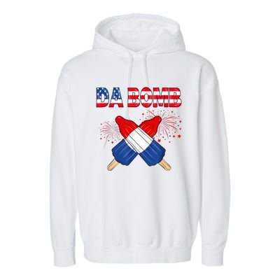 4th Of July DA Bomb Popsicle Pop You American Flag Men Women Garment-Dyed Fleece Hoodie