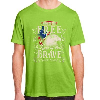 4th Of July Eagle American Flag Funny Gift Home Free Land Brave Adult ChromaSoft Performance T-Shirt