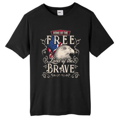 4th Of July Eagle American Flag Funny Gift Home Free Land Brave Tall Fusion ChromaSoft Performance T-Shirt