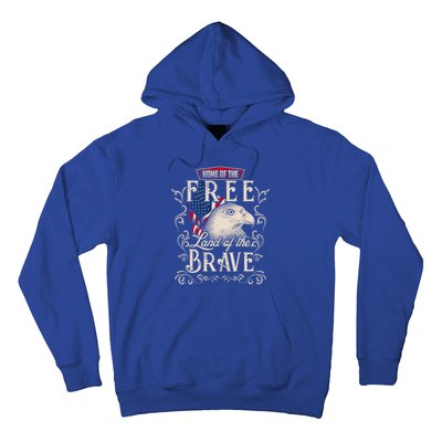 4th Of July Eagle American Flag Funny Gift Home Free Land Brave Hoodie