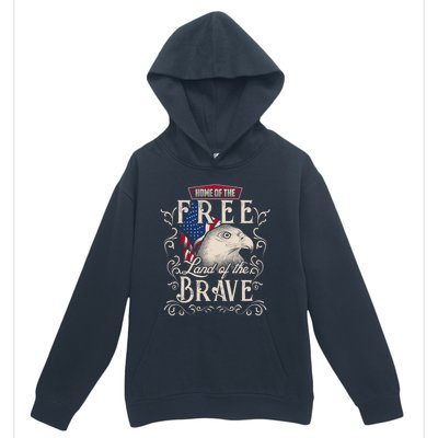 4th Of July Eagle American Flag Funny Gift Home Free Land Brave Urban Pullover Hoodie