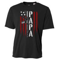 4th of July Papa Dad Daddy AR15 Gun Patriotic Fathers Day Cooling Performance Crew T-Shirt