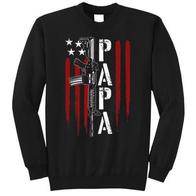 4th of July Papa Dad Daddy AR15 Gun Patriotic Fathers Day Sweatshirt