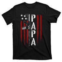 4th of July Papa Dad Daddy AR15 Gun Patriotic Fathers Day T-Shirt