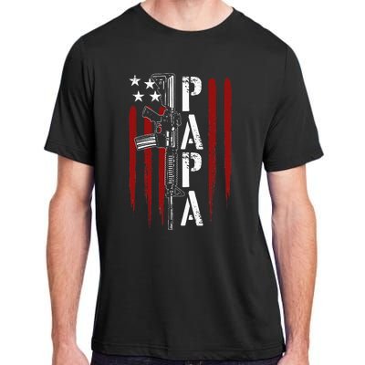 4th of July Papa Dad Daddy AR15 Gun Patriotic Fathers Day Adult ChromaSoft Performance T-Shirt