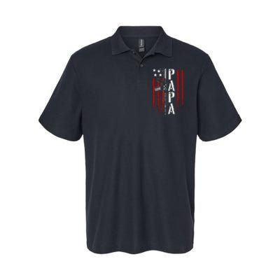 4th of July Papa Dad Daddy AR15 Gun Patriotic Fathers Day Softstyle Adult Sport Polo