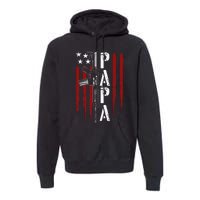 4th of July Papa Dad Daddy AR15 Gun Patriotic Fathers Day Premium Hoodie