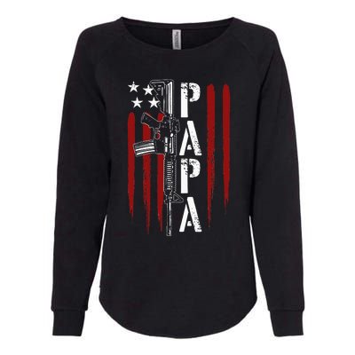 4th of July Papa Dad Daddy AR15 Gun Patriotic Fathers Day Womens California Wash Sweatshirt