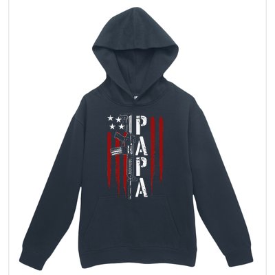 4th of July Papa Dad Daddy AR15 Gun Patriotic Fathers Day Urban Pullover Hoodie